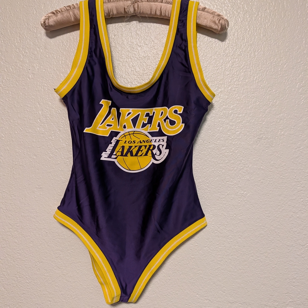 NBA Purple and Yellow LA Lakers Bodysuit Sz Small